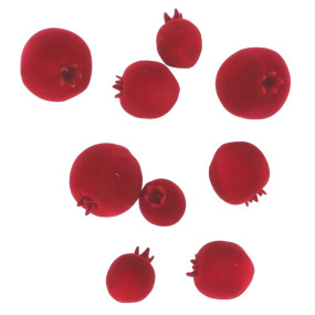 Sortido de romãs de veludo Bordô 3 a 5 cm - 9 unidades